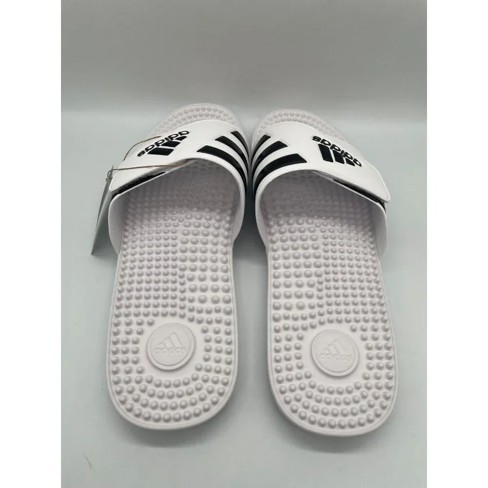 Adidas Adissage F35573 Men's US 17 Slide Sandals‎ Cloud White Core Black Slip On